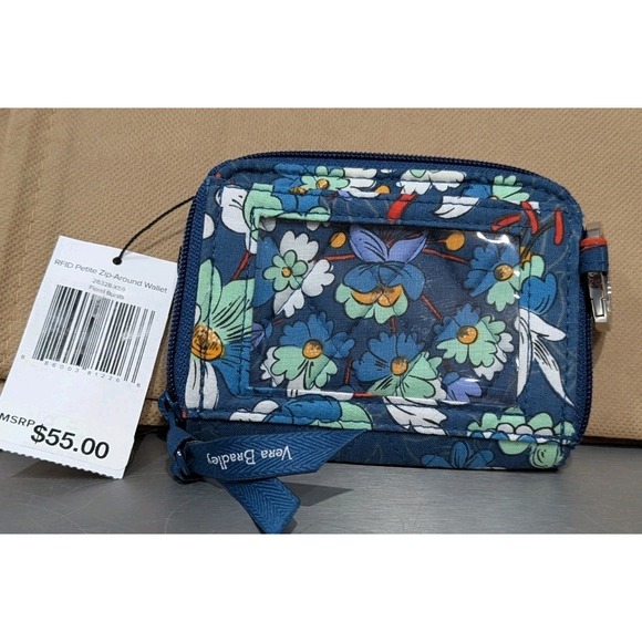 Vera Bradley Handbags - Vera Bradley RFID Petite Zip Around Wallet In Floral Bursts NWT